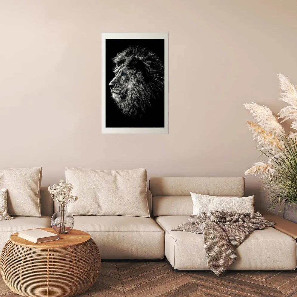 Plakat Niebieskooki lew 21x30 cm bez ramy z marginesem | MIRAT.