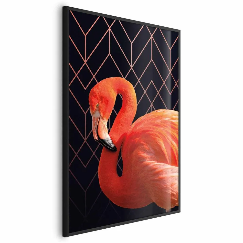 Plakat Flaming solo 21x30 cm z ramą czarną bez marginesu