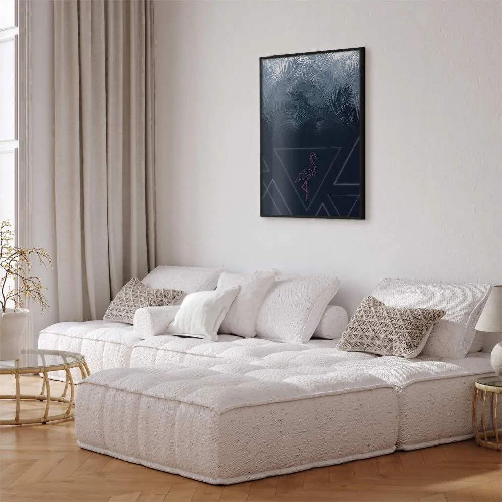 Plakat Geometryczny ptak 21x30 cm z ramą czarną bez marginesu | MIRAT.