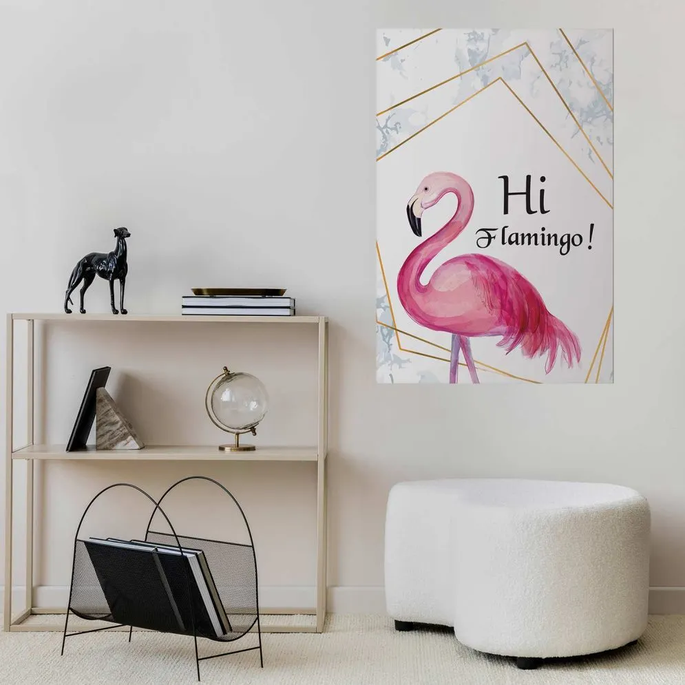 Plakat Hi flamingo 60x90 cm bez ramy bez marginesu | MIRAT.