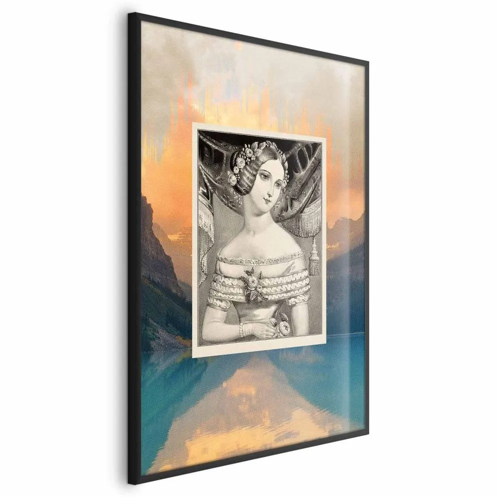 Plakat Retro portret 21x30 cm z ramą czarną bez marginesu | MIRAT.
