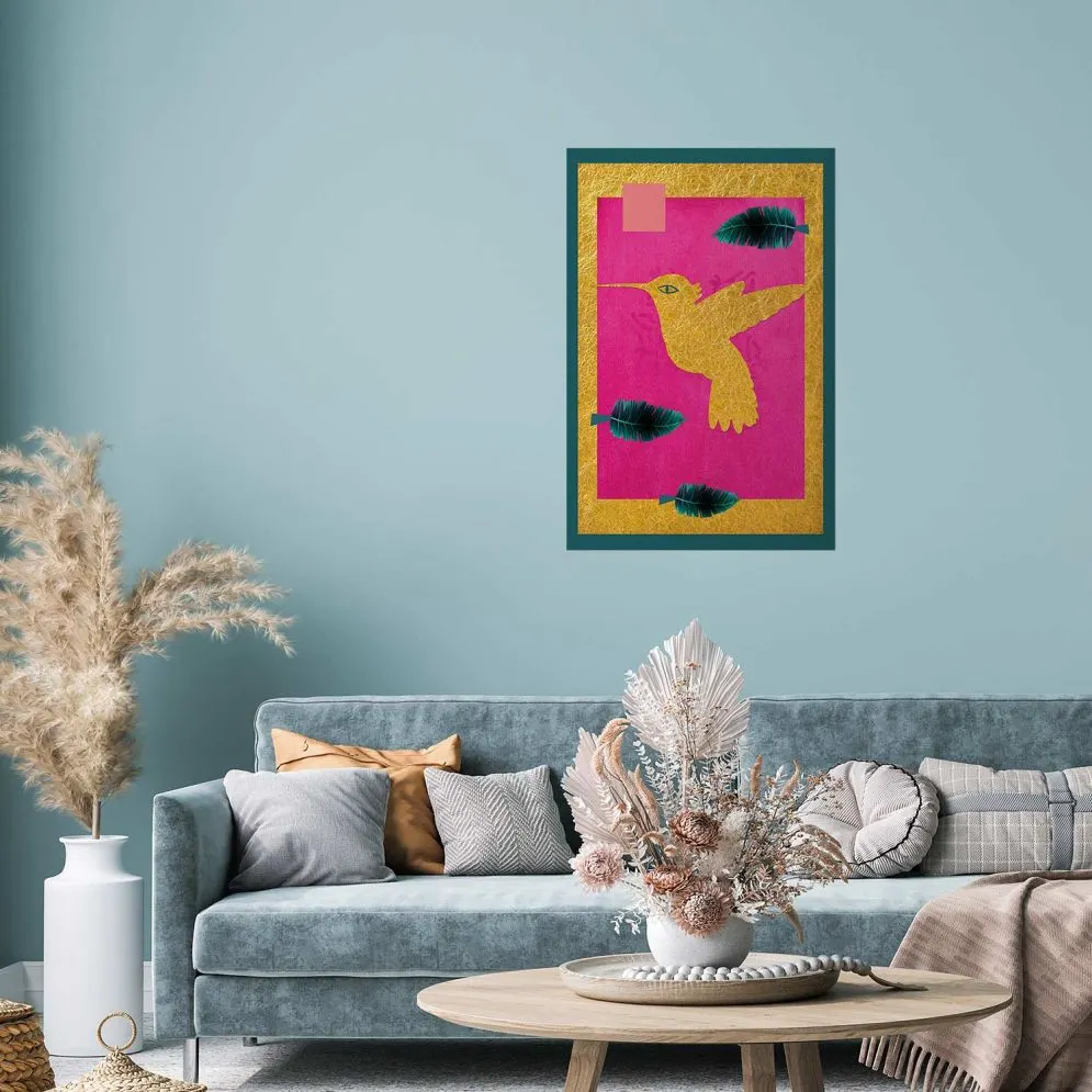 Plakat złotą koliber 29,7x42 cm bez ramy bez marginesu | MIRAT.