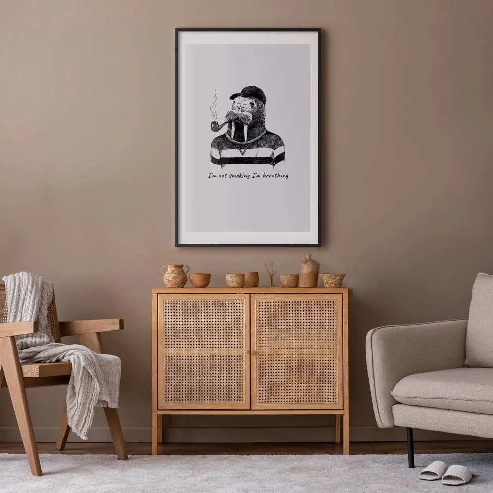 Plakat Smoking 60x90 cm z ramą czarną z marginesem | MIRAT.