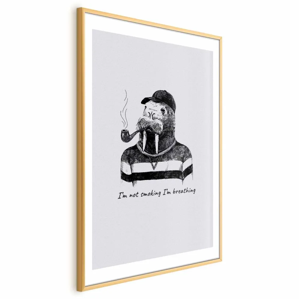Plakat Smoking 29,7x42 cm z ramą złotą z marginesem | MIRAT.