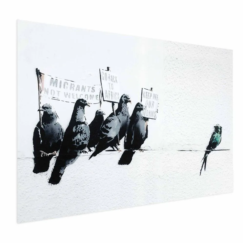 Plakat Ksenofobiczne gołębie 42x29,7 cm bez ramy bez marginesu | MIRAT.