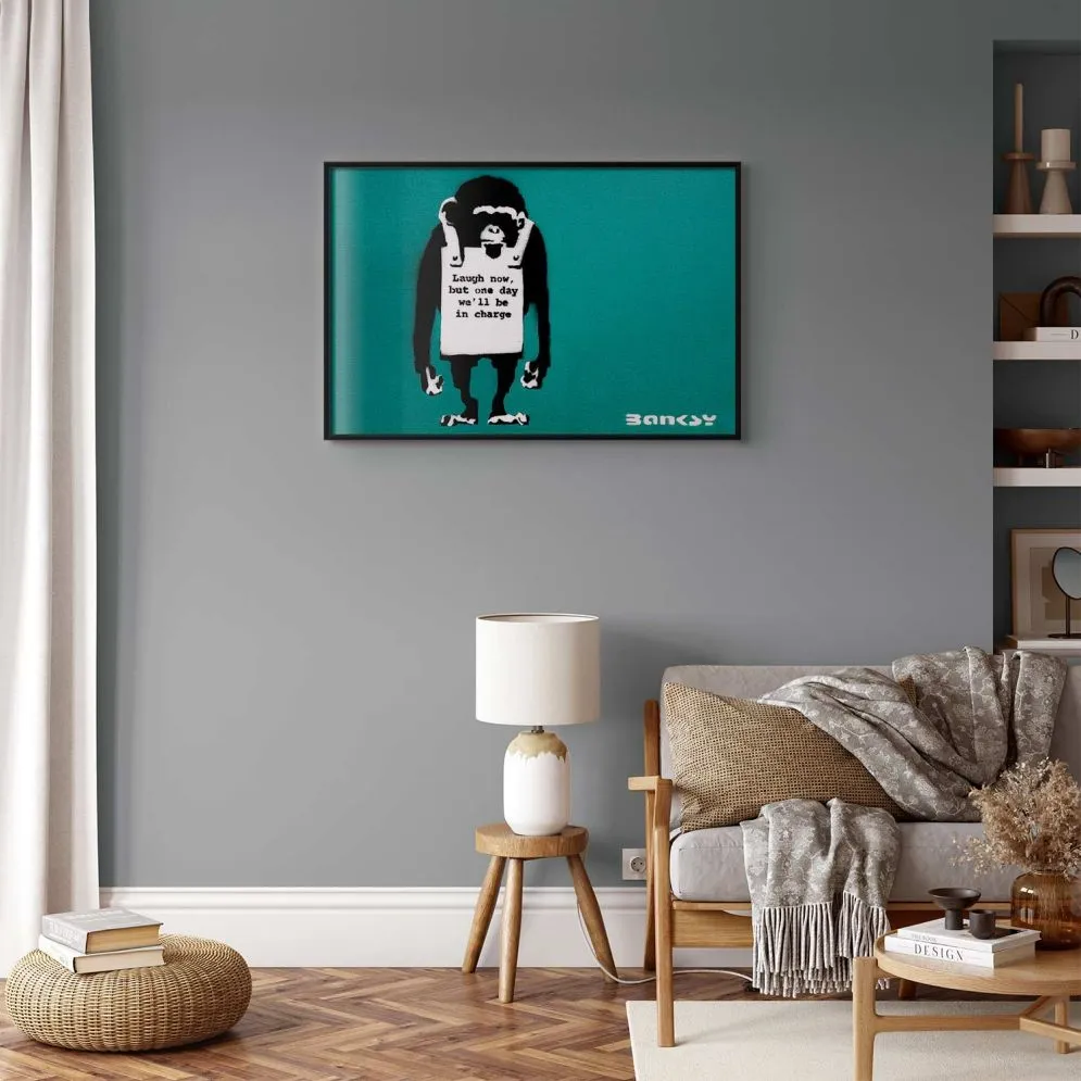 Plakat Zła małpa 90x60 cm z ramą czarną bez marginesu | MIRAT.