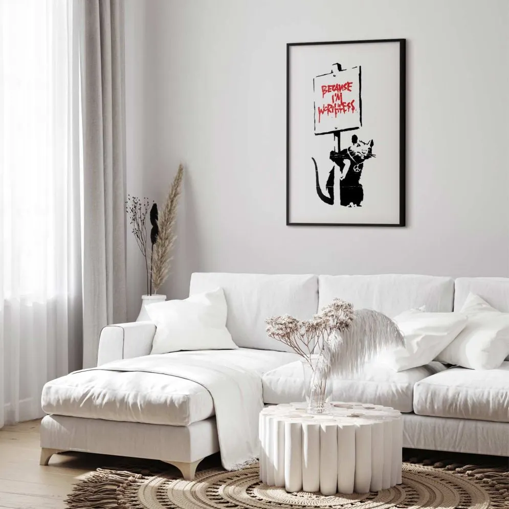Plakat Worthless 60x90 cm z ramą czarną bez marginesu | MIRAT.