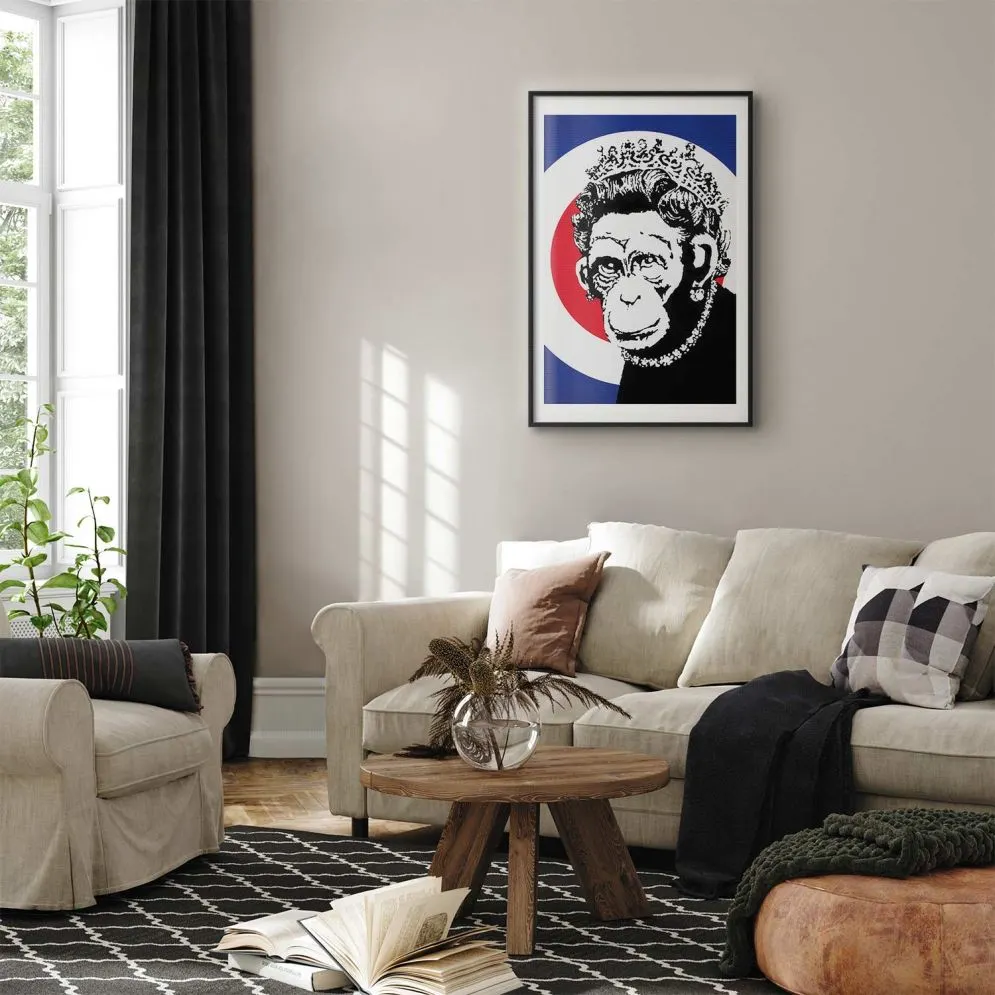 Plakat Królowa małp 40x60 cm z ramą czarną z marginesem | MIRAT.