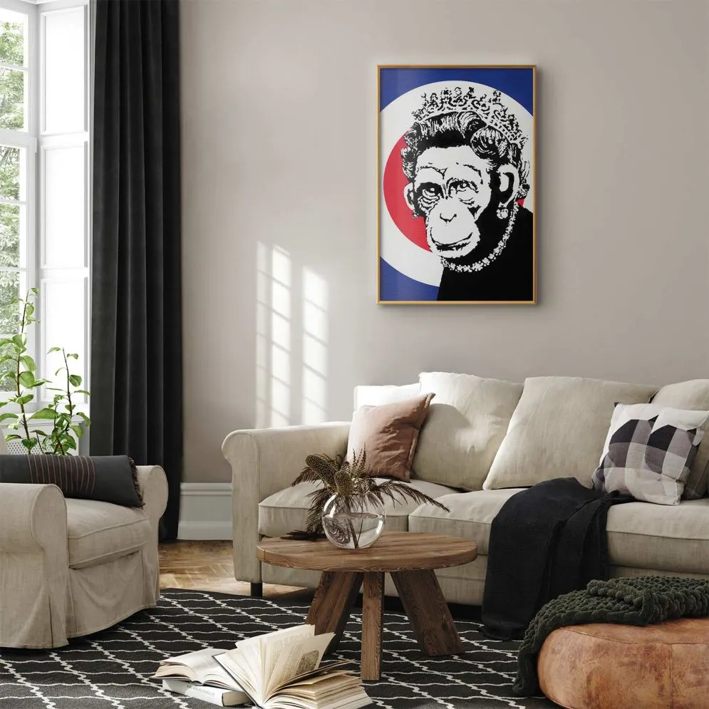 Plakat Królowa małp 21x30 cm z ramą złotą bez marginesu | MIRAT.