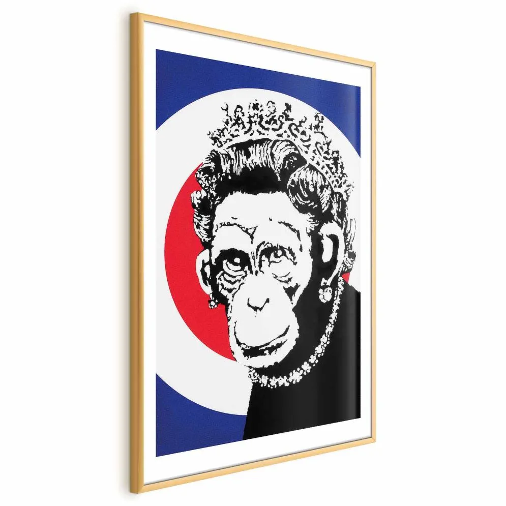 Plakat Królowa małp 40x60 cm z ramą złotą z marginesem | MIRAT.