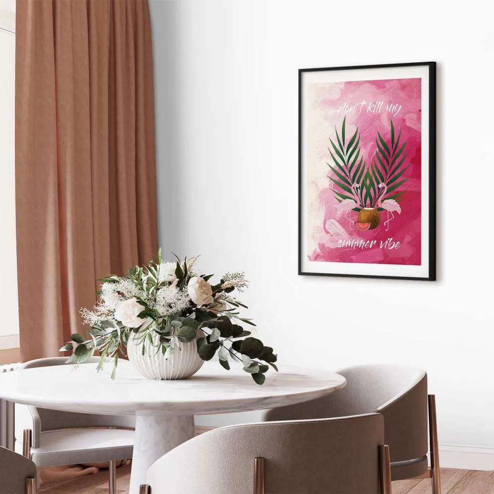 Plakat Summer Vibe 21x30 cm z ramą czarną z marginesem | MIRAT.