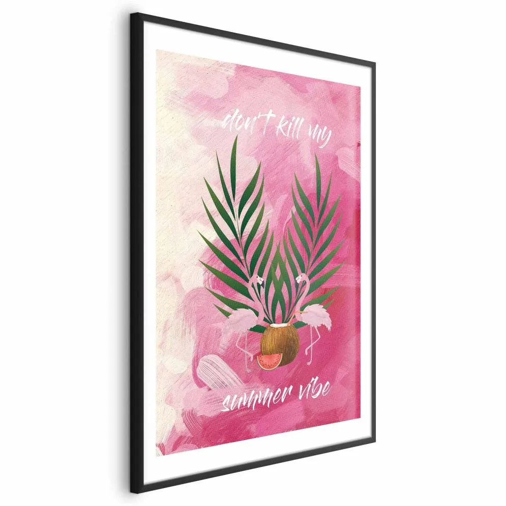 Plakat Summer Vibe 21x30 cm z ramą czarną z marginesem | MIRAT.