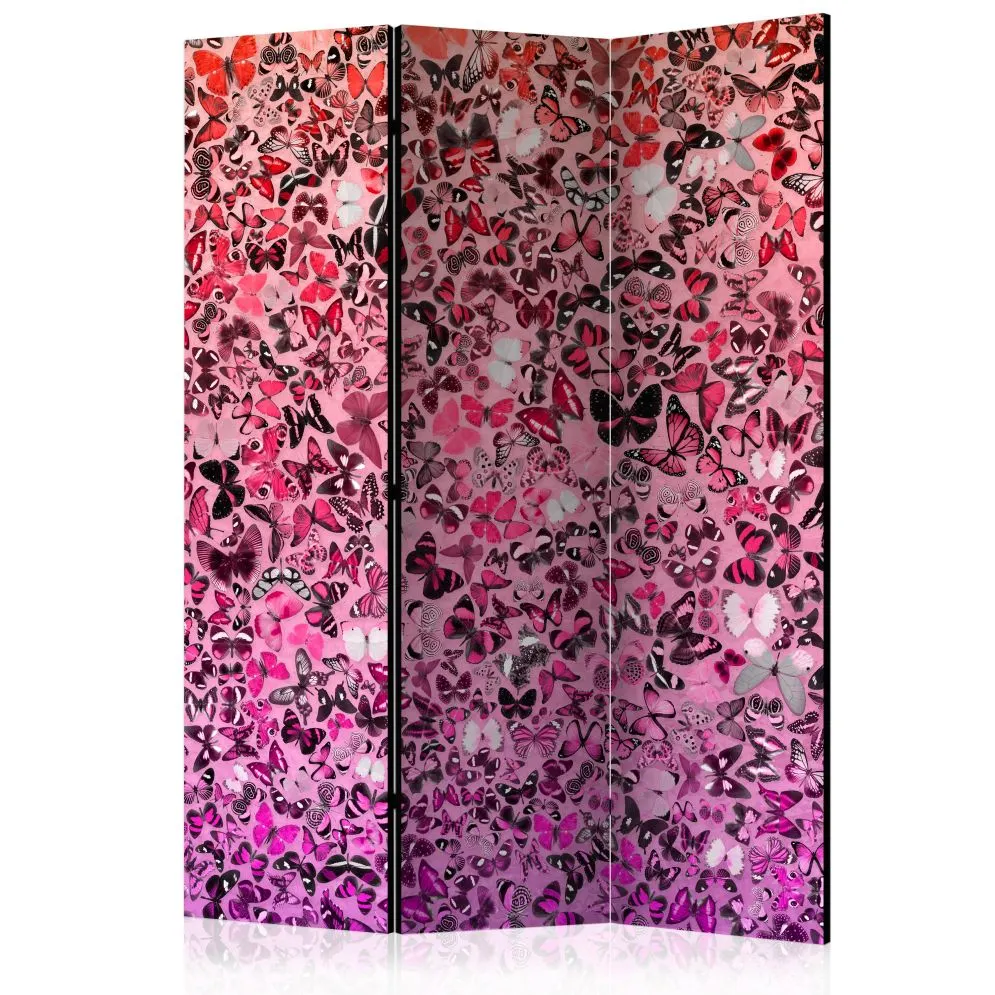 Parawan dwustronny Tła i desenie 135x172 cm 3-częściowy różowy | MIRAT.