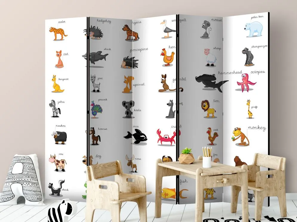 Parawan akustyczny Dla dzieci 225x172 cm 5-częściowy wielokolorowy | MIRAT.
