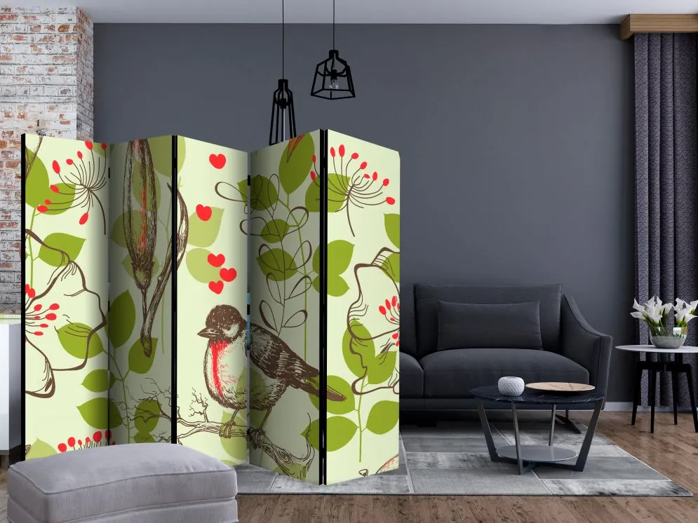 Parawan jednostronny Dla dzieci 225x172 cm 5-częściowy żółty | MIRAT.