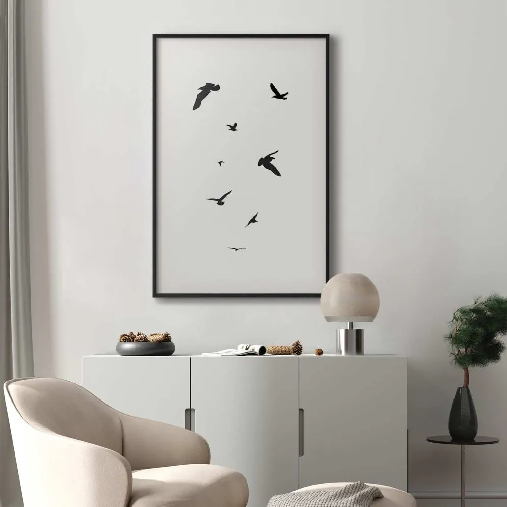 Plakat Wieczorny lot 21x30 cm z ramą czarną z marginesem | MIRAT.