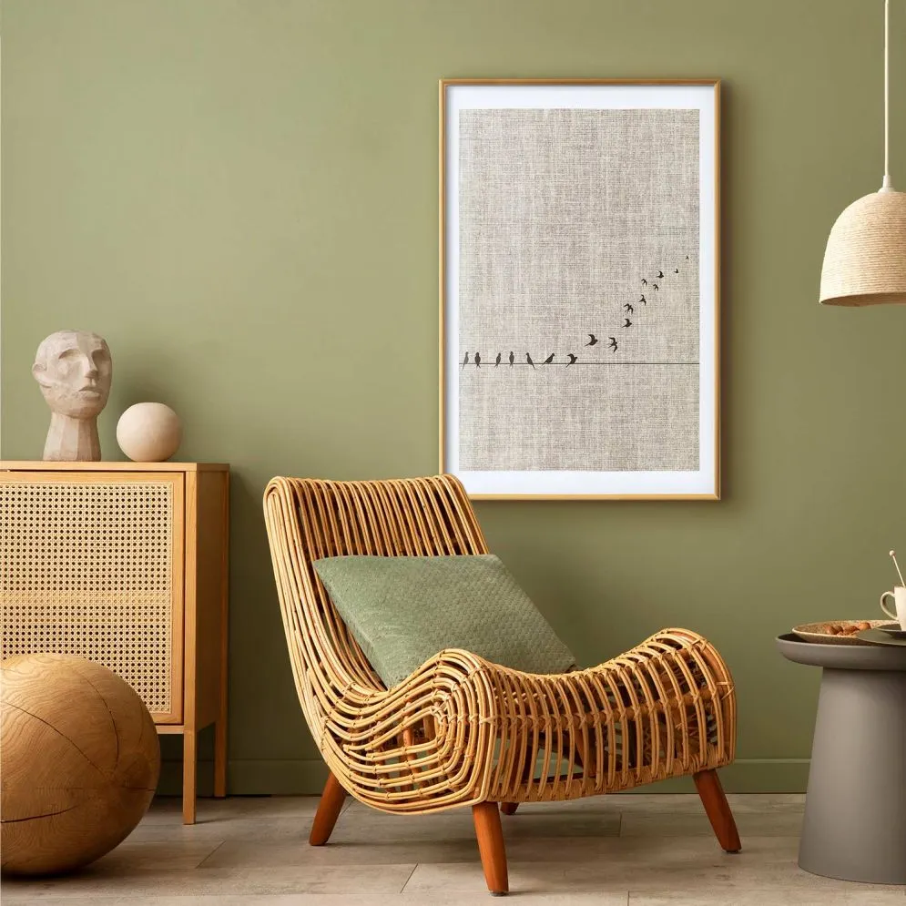 Plakat Nauka latania 21x30 cm z ramą złotą z marginesem | MIRAT.