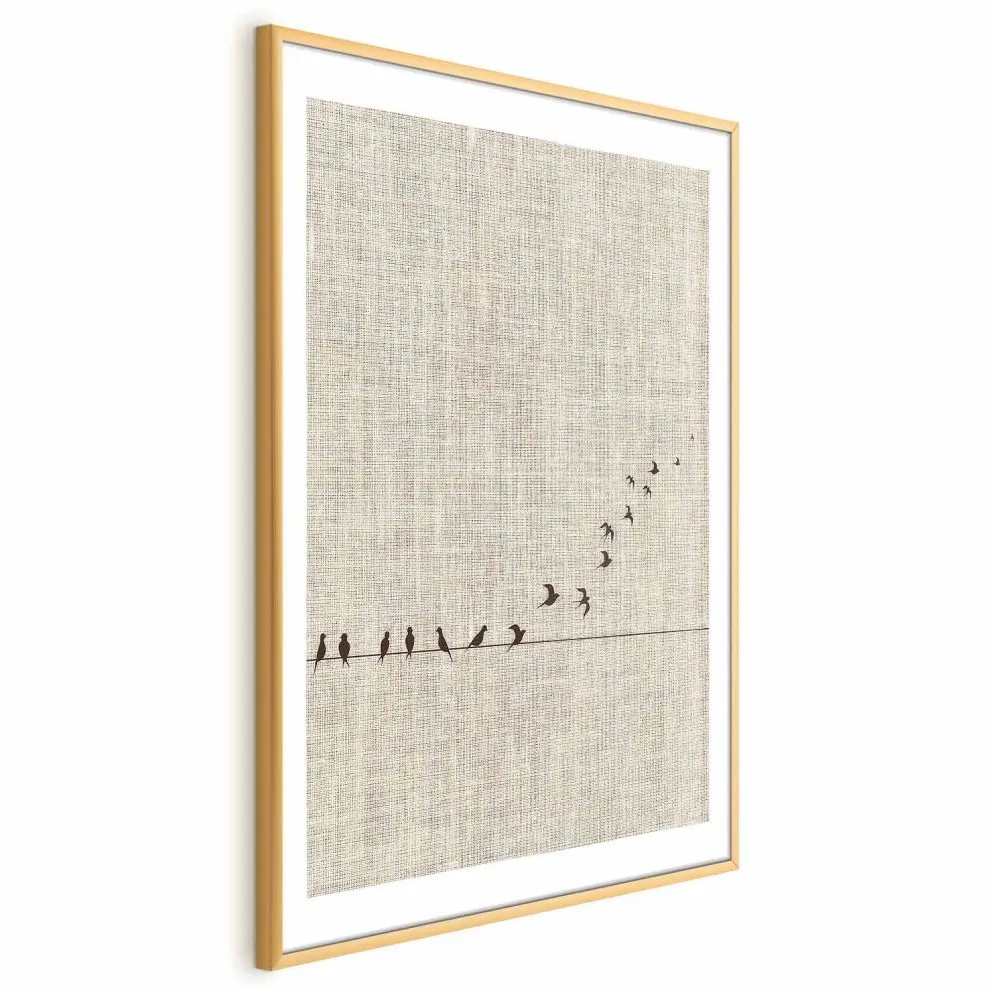 Plakat Nauka latania 21x30 cm z ramą złotą z marginesem | MIRAT.