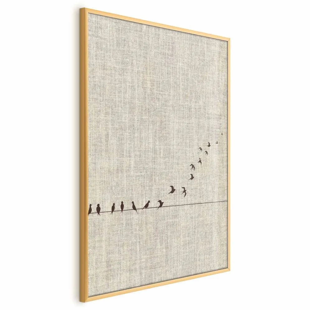 Plakat Nauka latania 21x30 cm z ramą złotą bez marginesu | MIRAT.