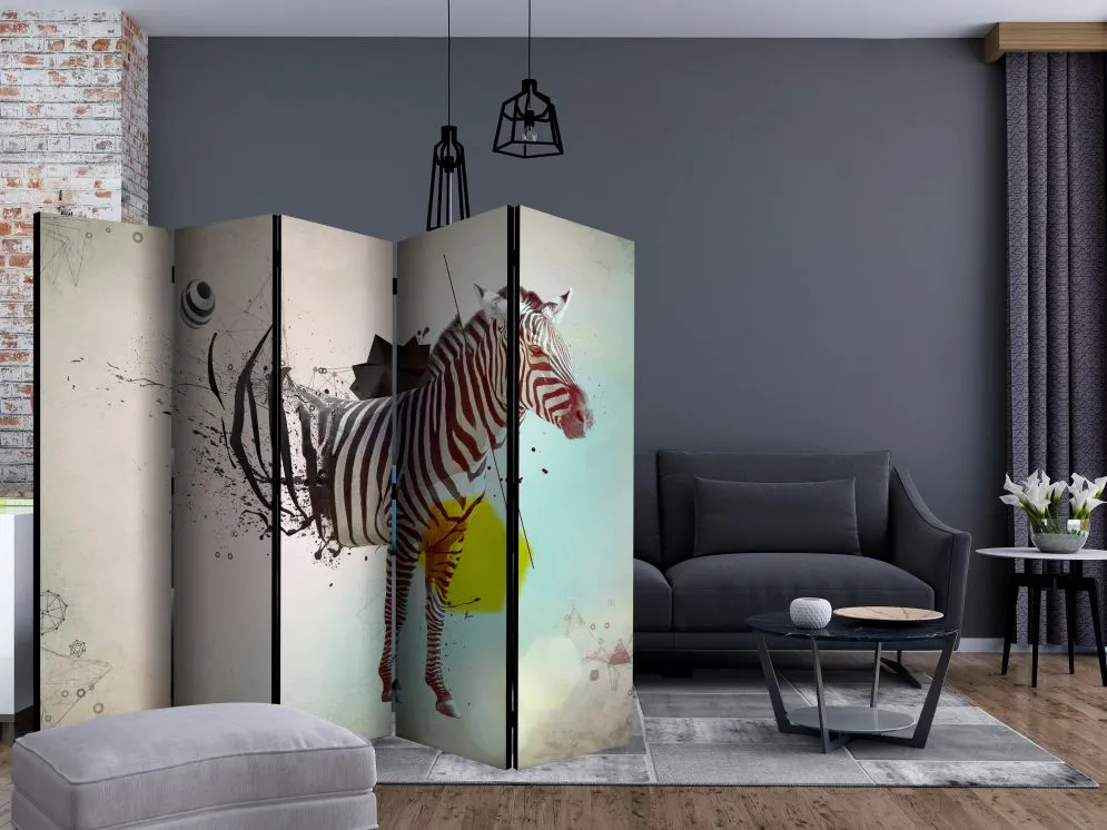 Parawan jednostronny Dla dzieci 225x172 cm 5-częściowy beżowy | MIRAT.