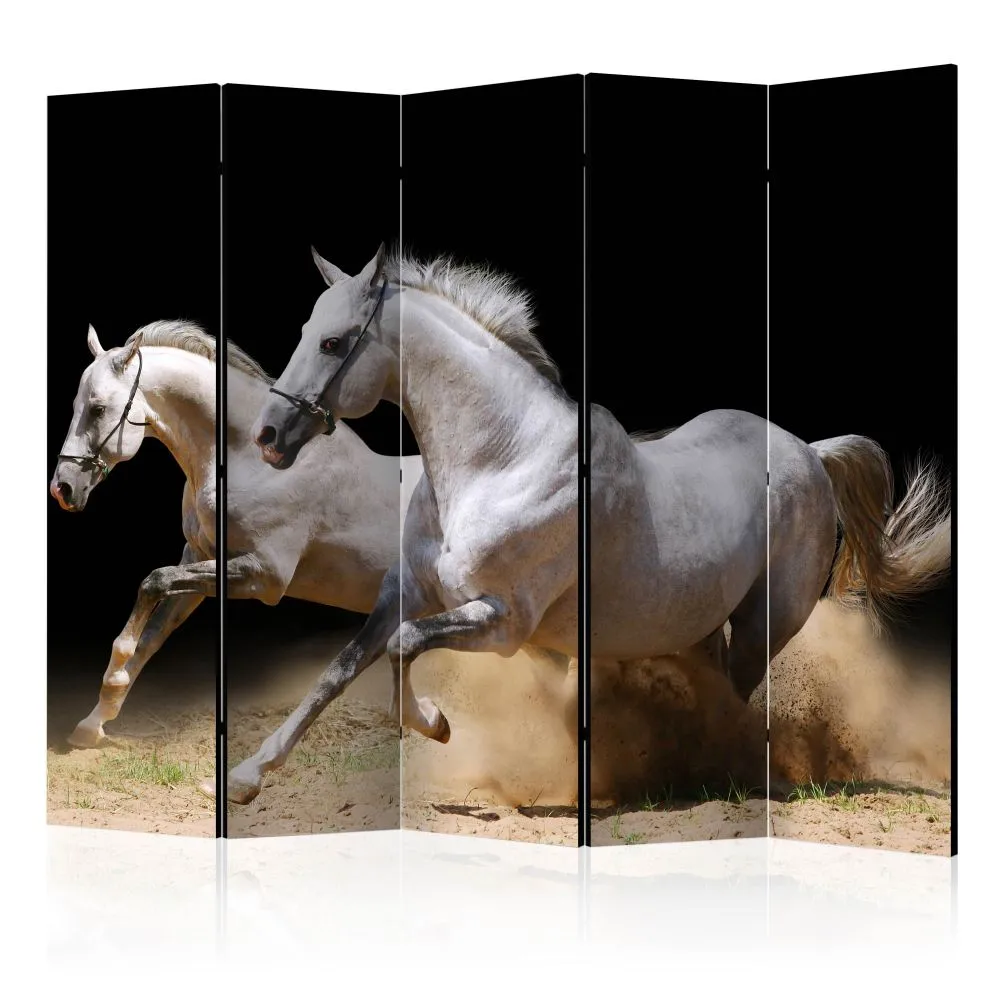 Parawan akustyczny Zwierzęta 225x172 cm 5-częściowy czarny | MIRAT.