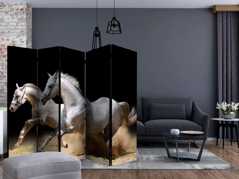 Parawan akustyczny Zwierzęta 225x172 cm 5-częściowy czarny | MIRAT.