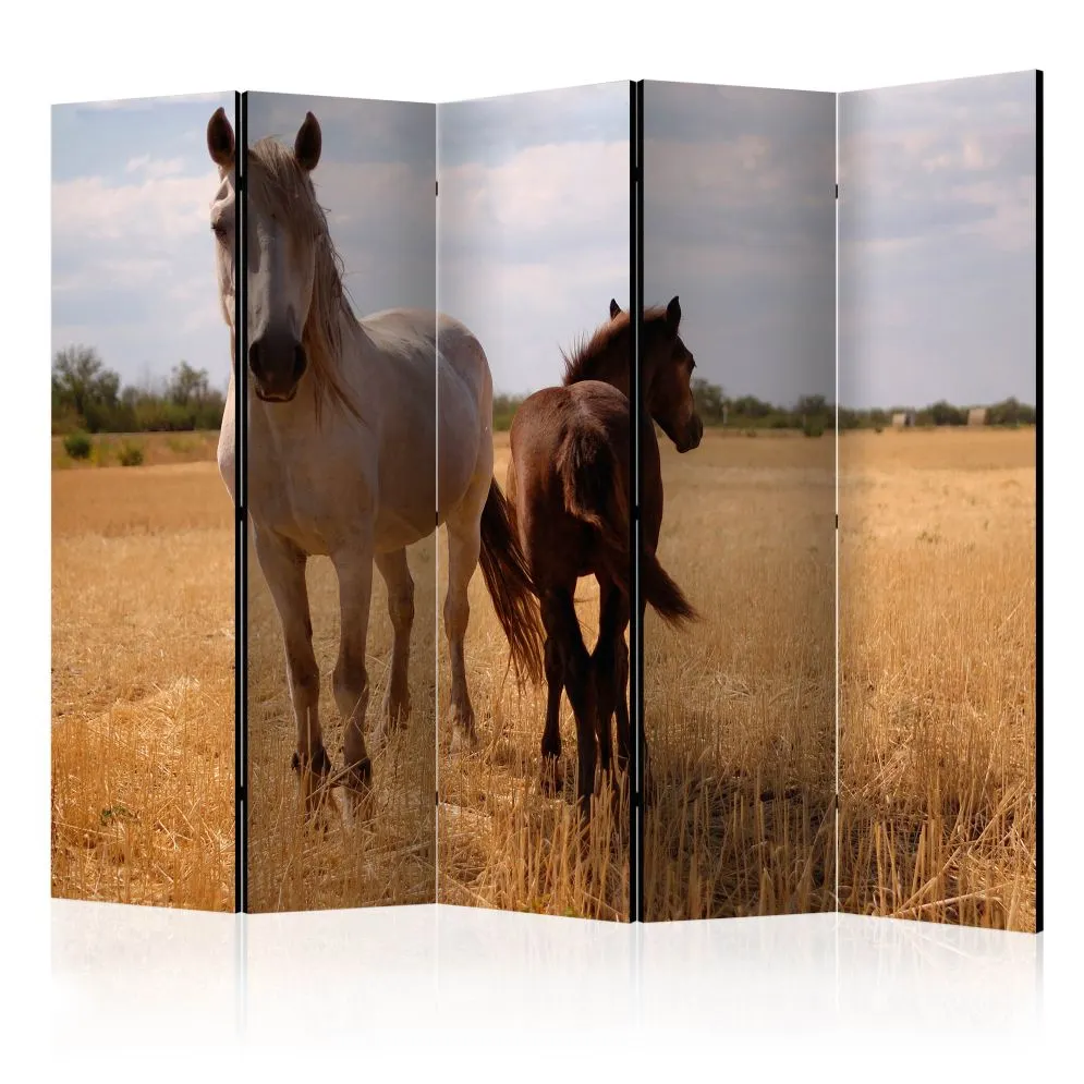 Parawan akustyczny Zwierzęta 225x172 cm 5-częściowy beżowy | MIRAT.