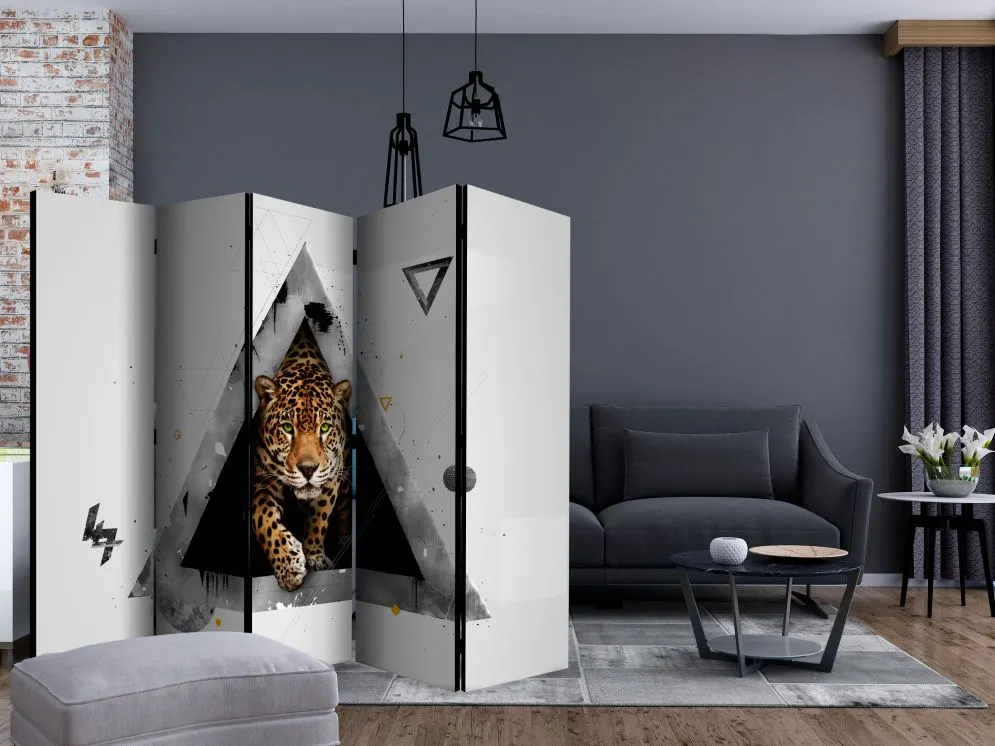 Parawan jednostronny Zwierzęta 225x172 cm 5-częściowy czarny | MIRAT.