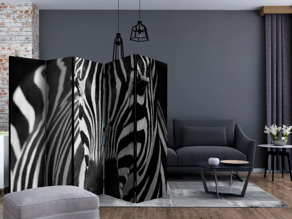 Parawan akustyczny Zwierzęta 225x172 cm 5-częściowy czarny | MIRAT.