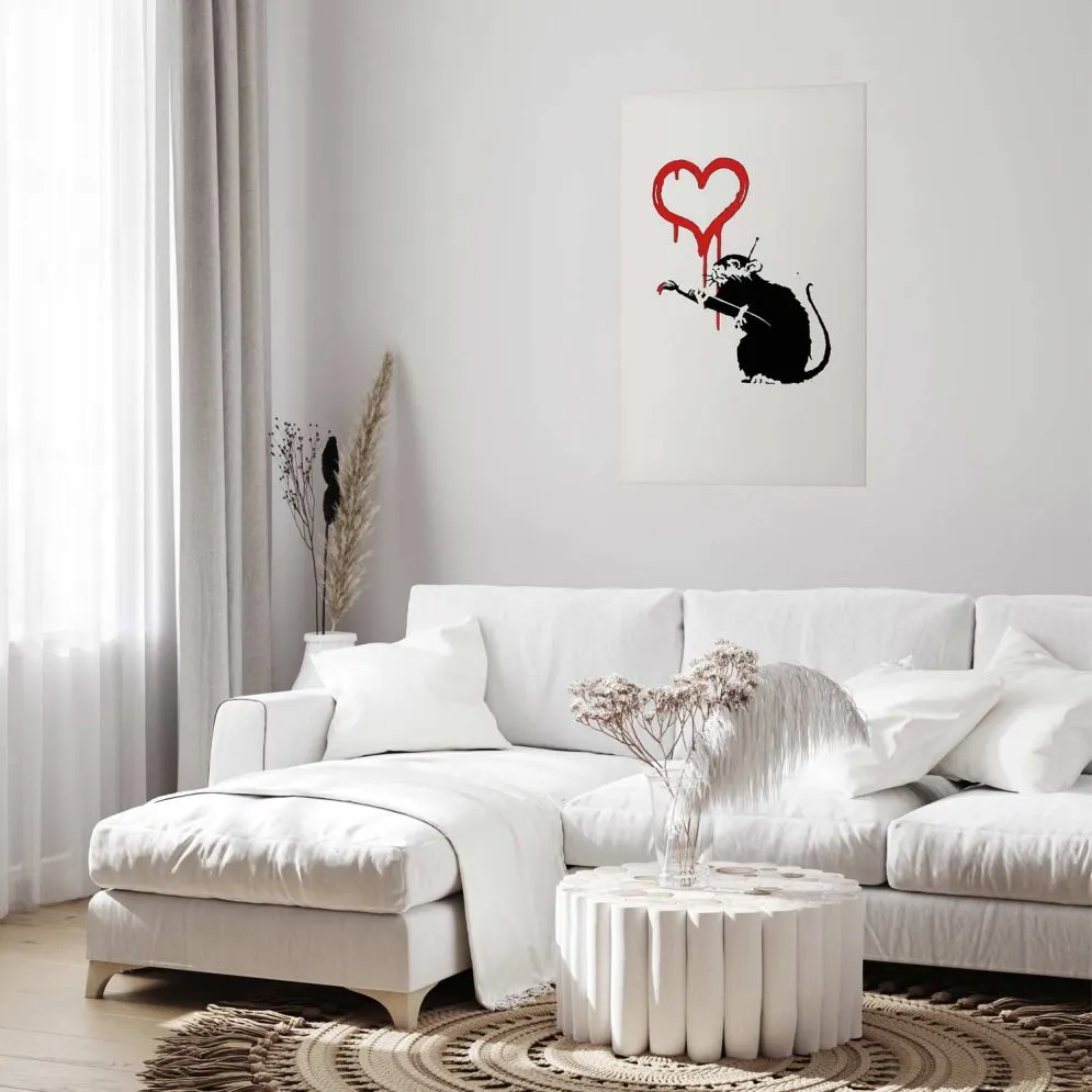 Plakat Love Rat 40x60 cm bez ramy z marginesem | MIRAT.