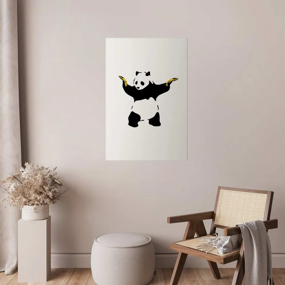 Plakat Panda with Guns 40x60 cm bez ramy z marginesem | MIRAT.