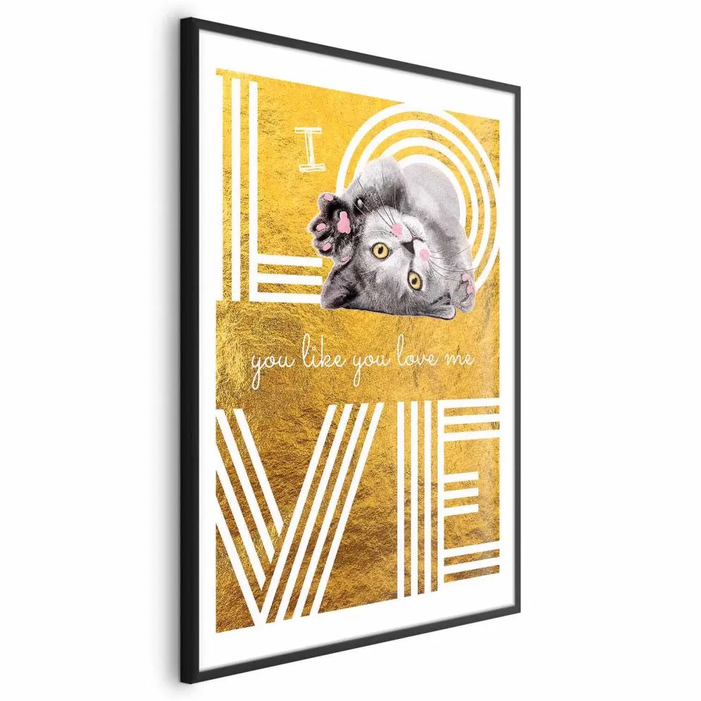 Plakat Miłość 21x30 cm z ramą czarną z marginesem | MIRAT.