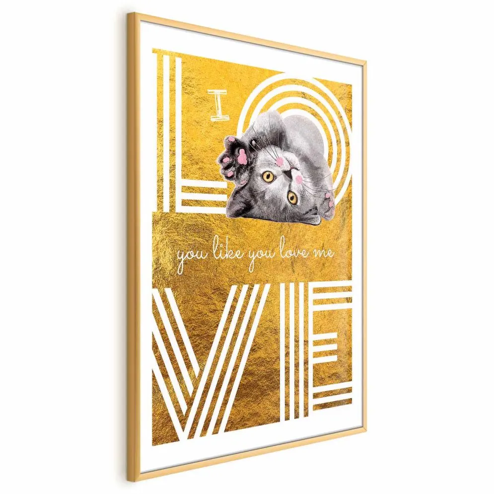 Plakat Miłość 60x90 cm z ramą złotą z marginesem | MIRAT.