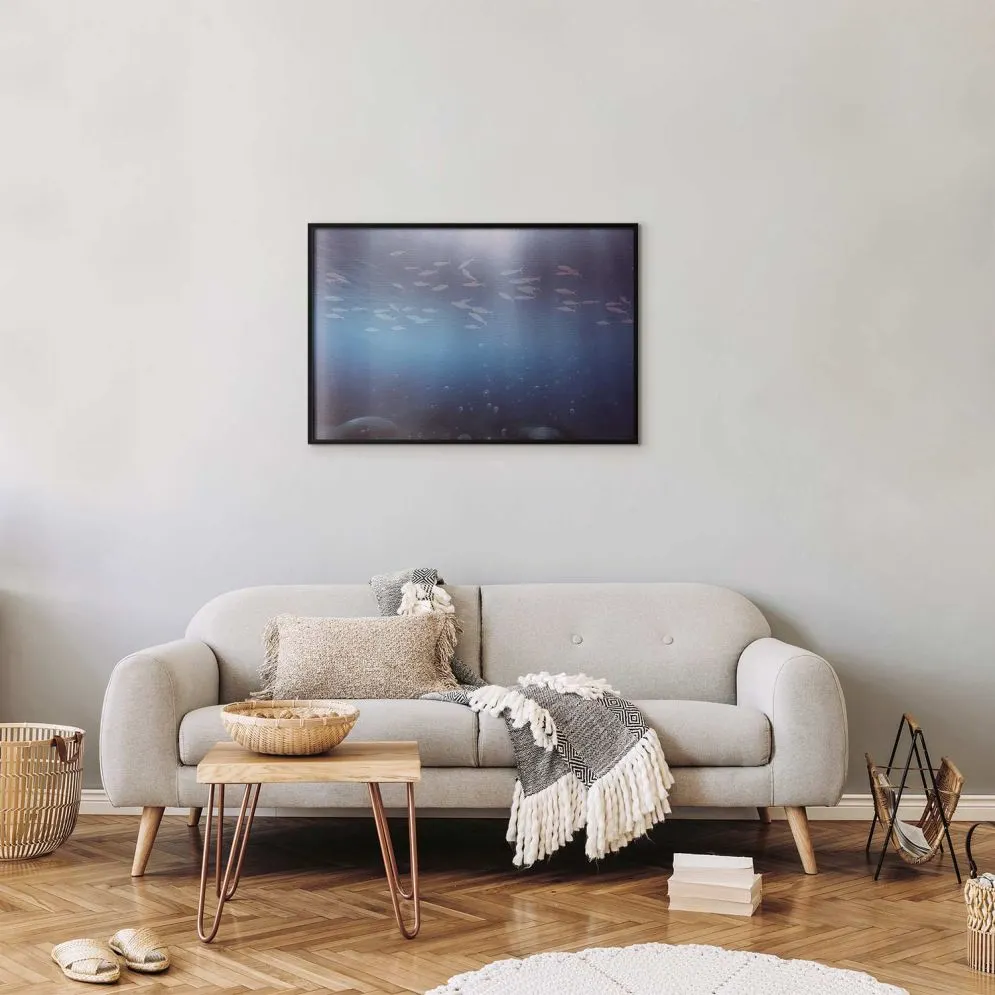 Plakat Rybki w głębinach 90x60 cm z ramą czarną bez marginesu | MIRAT.