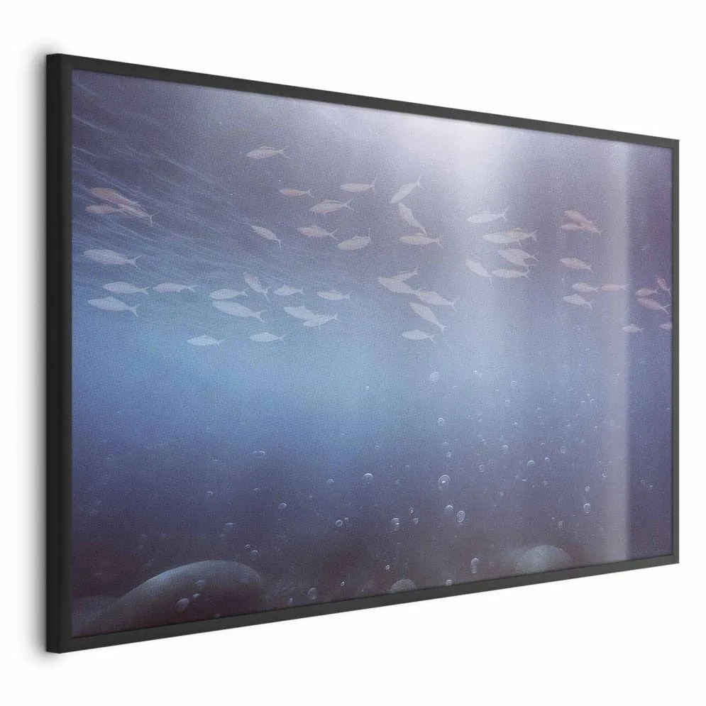 Plakat Rybki w głębinach 90x60 cm z ramą czarną bez marginesu | MIRAT.