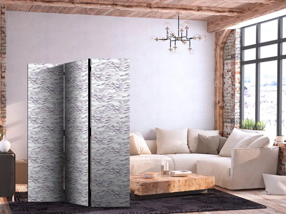 Parawan dwustronny Zwierzęta 135x172 cm 3-częściowy biały | MIRAT.