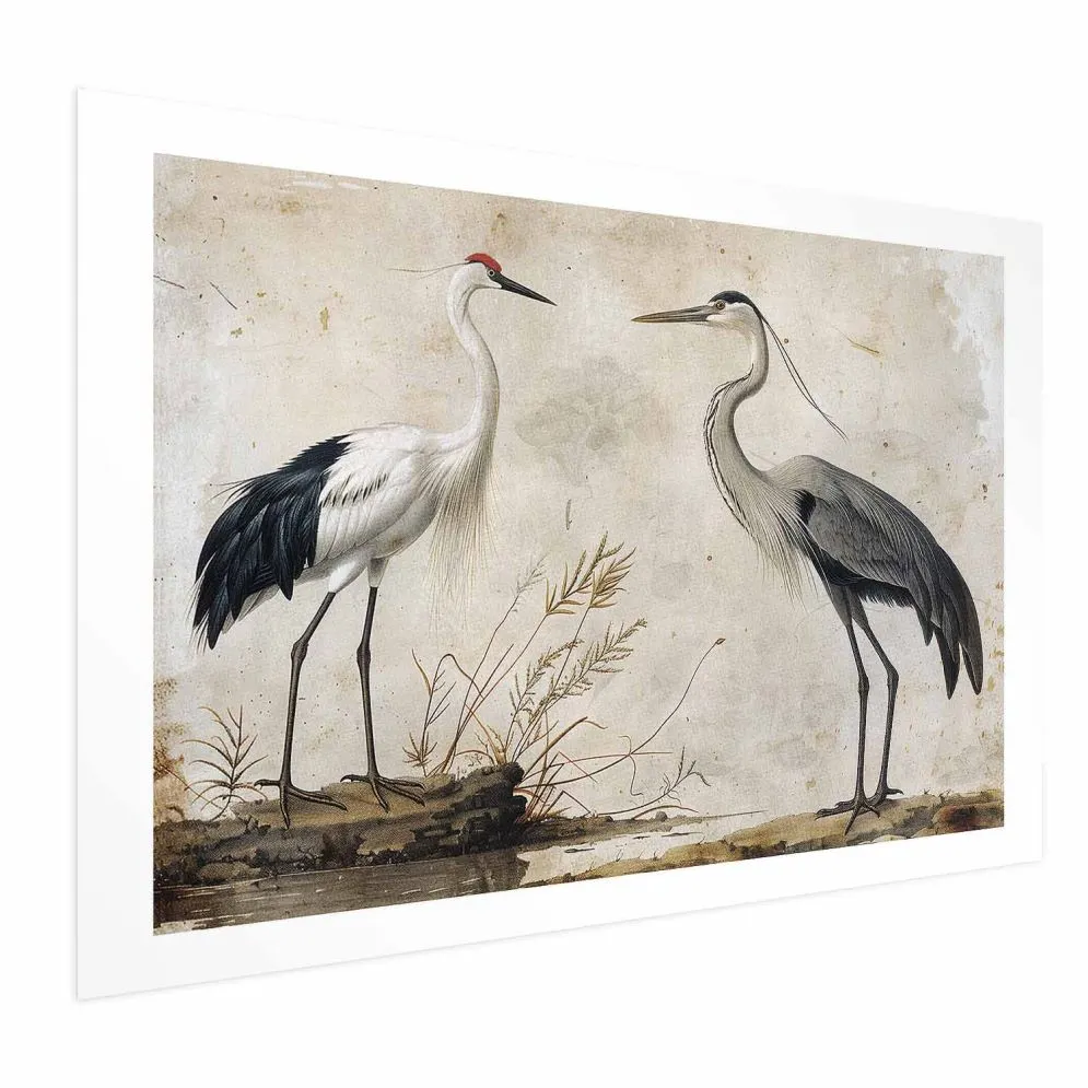 Plakat Ptaki z ryciny 60x40 cm bez ramy z marginesem | MIRAT.