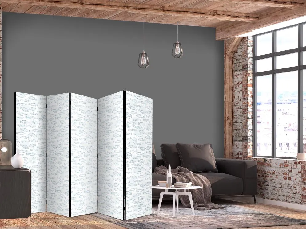 Parawan akustyczny Zwierzęta 225x172 cm 5-częściowy czarny | MIRAT.