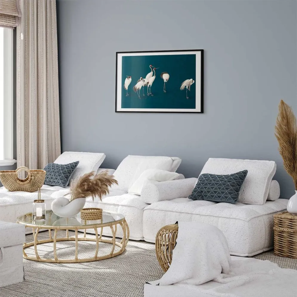 Plakat Wieczór nad stawem 90x60 cm z ramą czarną z marginesem | MIRAT.