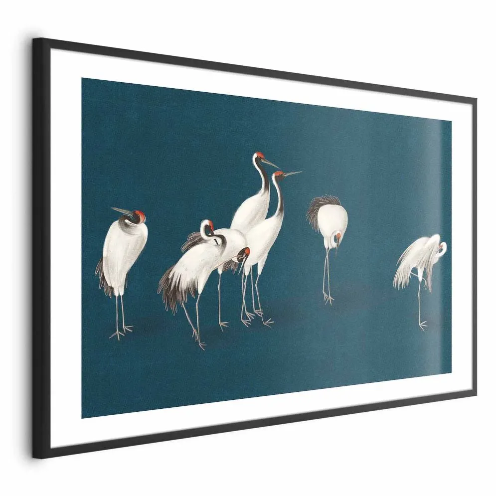 Plakat Wieczór nad stawem 90x60 cm z ramą czarną z marginesem | MIRAT.