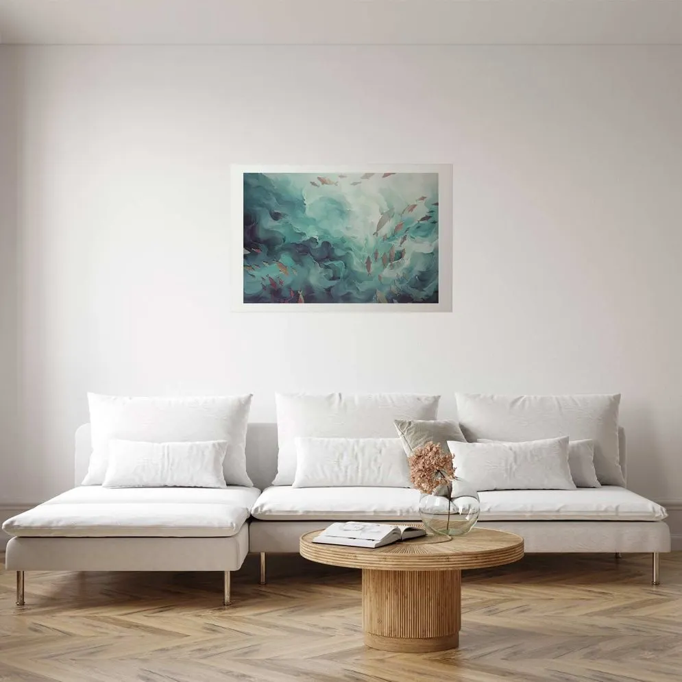 Plakat Ryby w oceanie 60x40 cm bez ramy z marginesem | MIRAT.