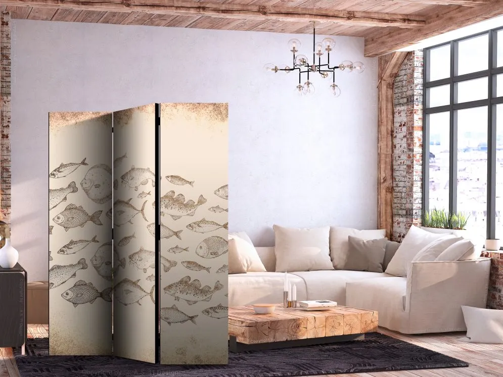 Parawan akustyczny Zwierzęta 135x172 cm 3-częściowy beżowy | MIRAT.
