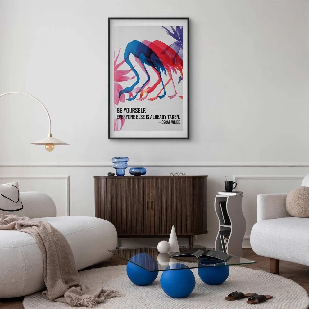 Plakat Kolorowa repetycja 40x60 cm z ramą czarną z marginesem | MIRAT.