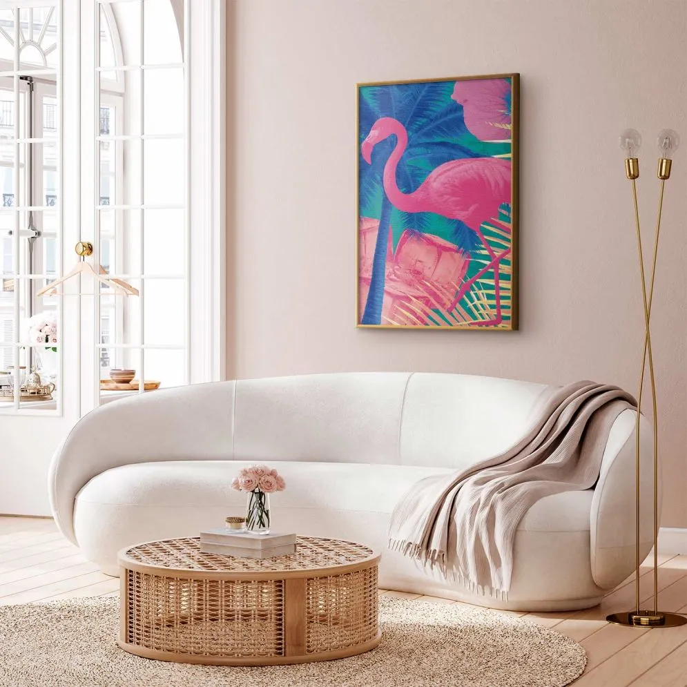 Plakat Abstrakcyjny Flaming 60x90 cm z ramą złotą bez marginesu | MIRAT.