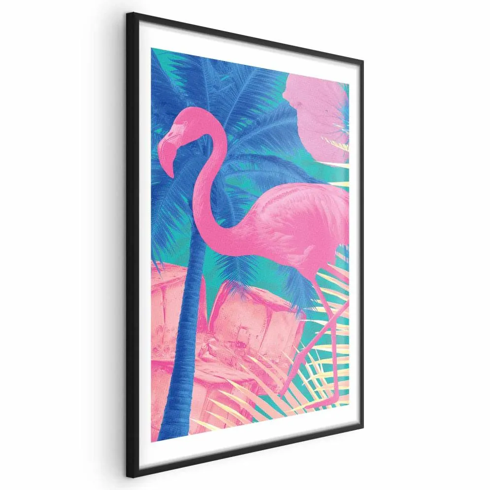 Plakat Abstrakcyjny Flaming 40x60 cm z ramą czarną z marginesem | MIRAT.