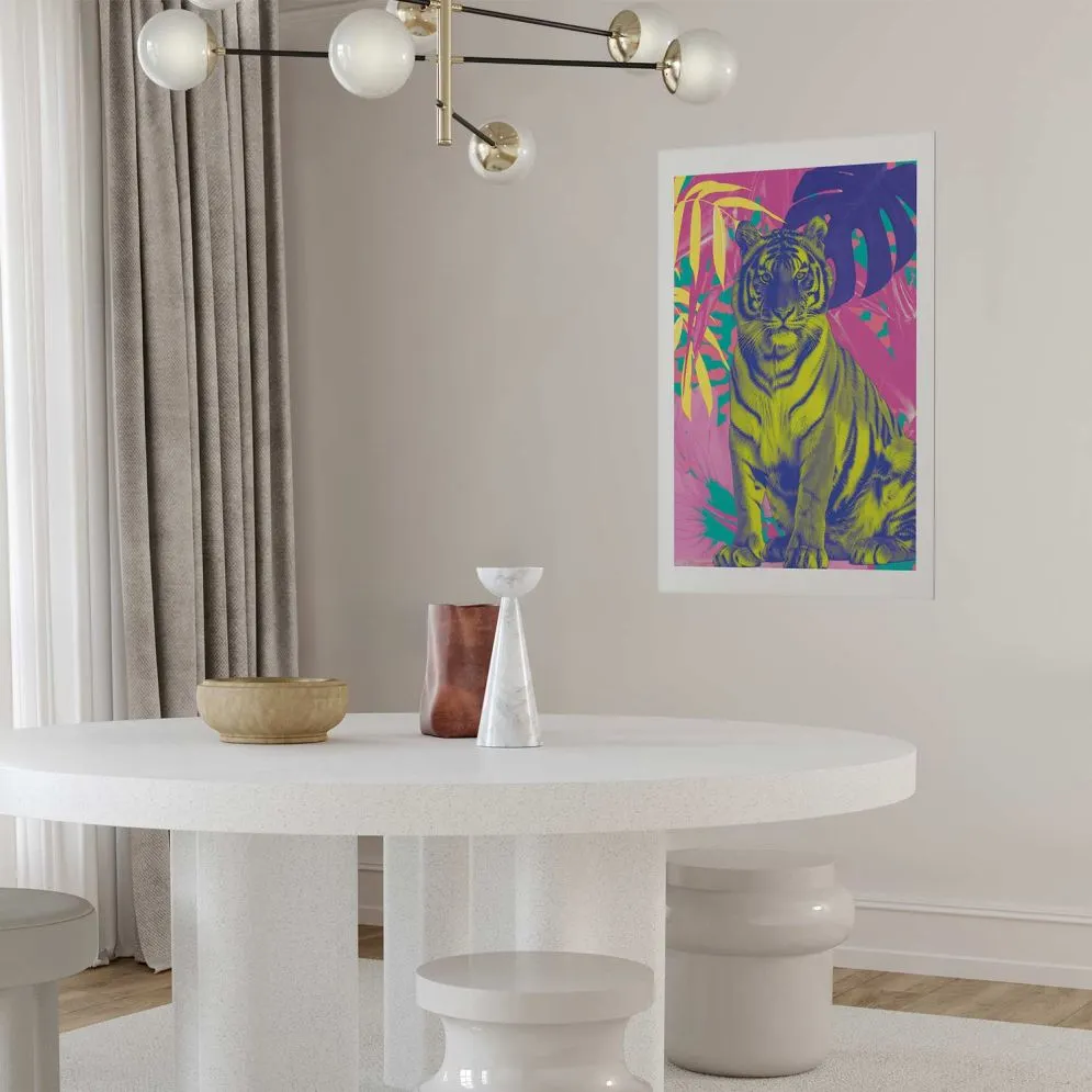 Plakat Kolorowy tygrys 60x90 cm bez ramy z marginesem | MIRAT.
