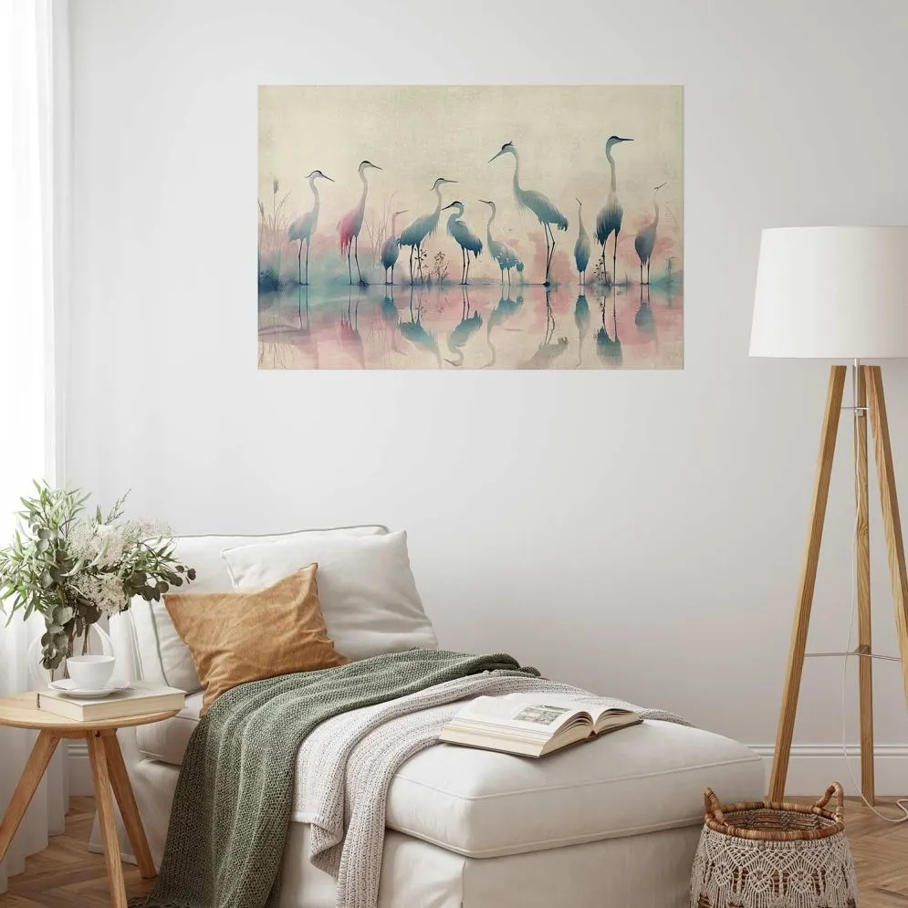 Plakat Ptaki nad jeziorem 60x40 cm bez ramy bez marginesu | MIRAT.