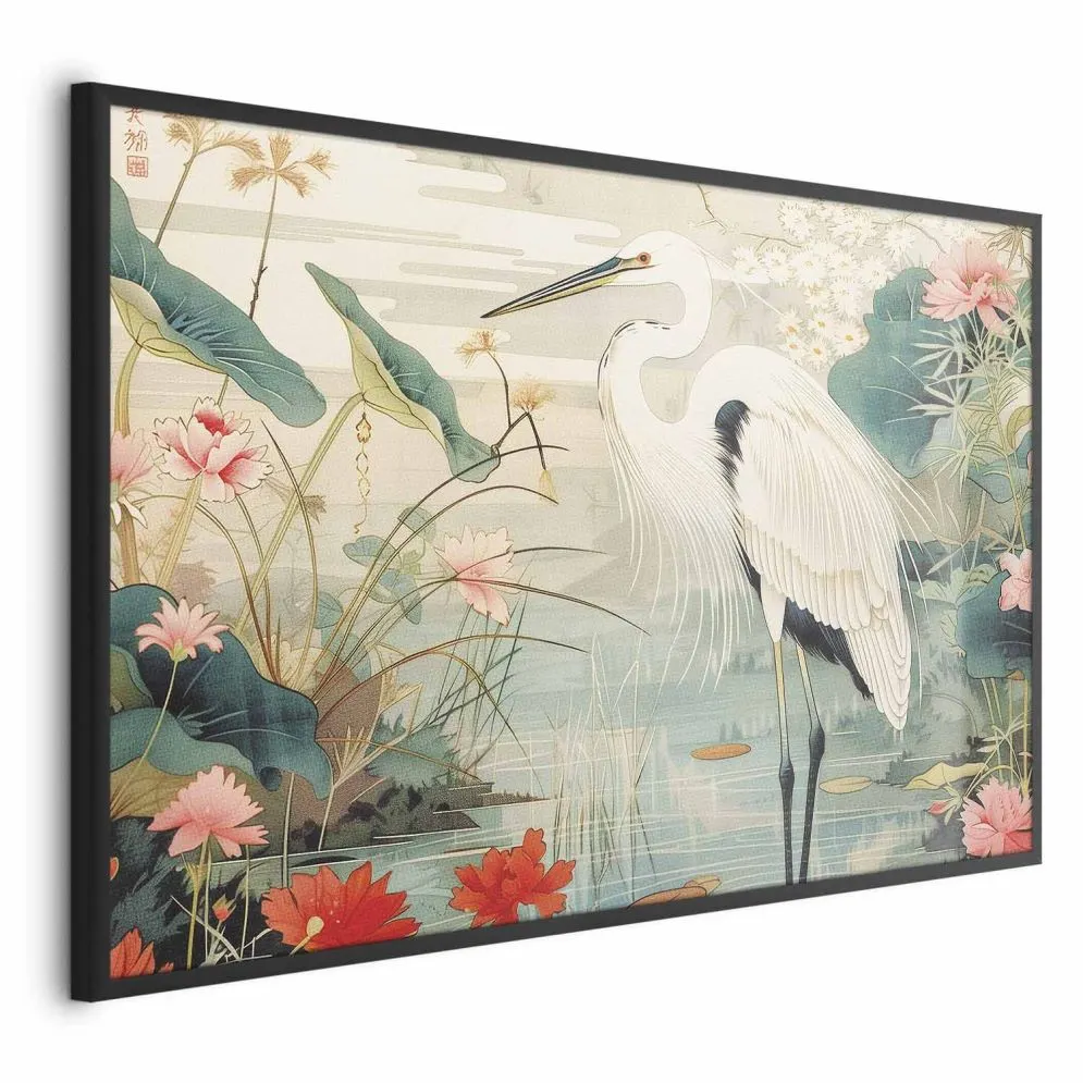 Plakat Nad azjatyckim stawem 60x40 cm z ramą czarną bez marginesu | MIRAT.
