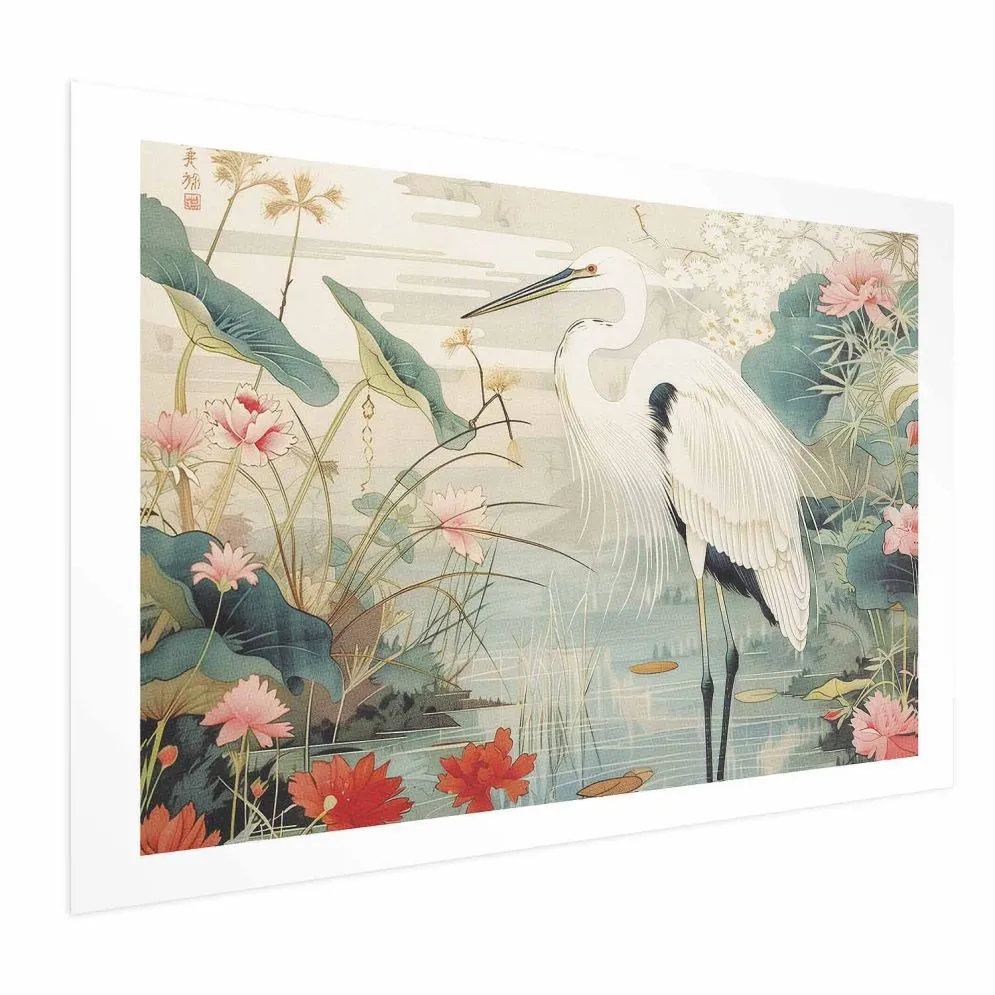 Plakat Nad azjatyckim stawem 60x40 cm bez ramy z marginesem | MIRAT.