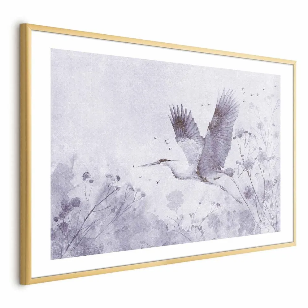Plakat Majestatyczny lot 42x29,7 cm z ramą złotą z marginesem | MIRAT.